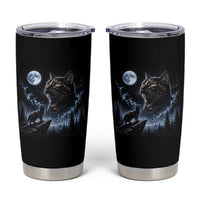 Tortoiseshell Cat Howling To The Moon Tumbler Cup Tortie Cat Lover 90s Retro