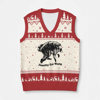 Jimothy Eat World Funny Viral Raccoon Seattle Trash Panda V-Neck Knit Sweater Vest