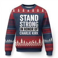 Stand Strong in Honor of Charlie Kirk Ugly Christmas Sweater TS10