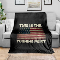 Retro This is The Turning Point Throw Blanket Vintage USA Freedom Patriotic America Flag - Wonder Print Shop
