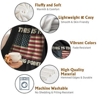 Retro This is The Turning Point Throw Blanket Vintage USA Freedom Patriotic America Flag - Wonder Print Shop