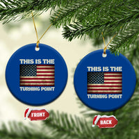 Retro This is The Turning Point Ceramic Ornament Vintage USA Freedom Patriotic America Flag - Wonder Print Shop