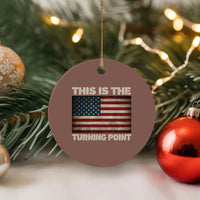 Retro This is The Turning Point Ceramic Ornament Vintage USA Freedom Patriotic America Flag - Wonder Print Shop