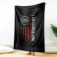 I Am Charlie Kirk Throw Blanket Freedom Vintage Old American Flag Patriotic 1776 - Wonder Print Shop