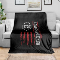I Am Charlie Kirk Throw Blanket Freedom Vintage Old American Flag Patriotic 1776 - Wonder Print Shop