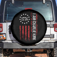 I Am Charlie Kirk Spare Tire Cover Freedom Vintage Old American Flag Patriotic 1776 - Wonder Print Shop