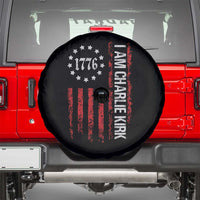 I Am Charlie Kirk Spare Tire Cover Freedom Vintage Old American Flag Patriotic 1776 - Wonder Print Shop