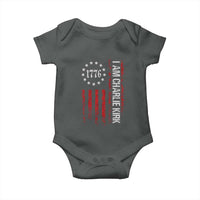 I Am Charlie Kirk Baby Onesie Freedom Vintage Old American Flag Patriotic 1776 - Wonder Print Shop