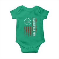 I Am Charlie Kirk Baby Onesie Freedom Vintage Old American Flag Patriotic 1776 - Wonder Print Shop