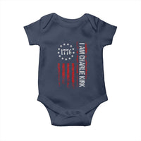 I Am Charlie Kirk Baby Onesie Freedom Vintage Old American Flag Patriotic 1776 - Wonder Print Shop