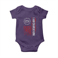 I Am Charlie Kirk Baby Onesie Freedom Vintage Old American Flag Patriotic 1776 - Wonder Print Shop