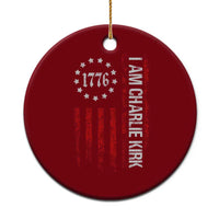 I Am Charlie Kirk Ceramic Ornament Freedom Vintage Old American Flag Patriotic 1776 - Wonder Print Shop