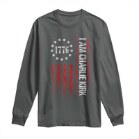 I Am Charlie Kirk Long Sleeve Shirt Freedom Vintage Old American Flag Patriotic 1776 - Wonder Print Shop