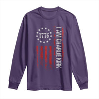 I Am Charlie Kirk Long Sleeve Shirt Freedom Vintage Old American Flag Patriotic 1776 - Wonder Print Shop