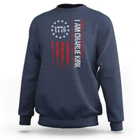I Am Charlie Kirk Sweatshirt Freedom Vintage Old American Flag Patriotic 1776 - Wonder Print Shop