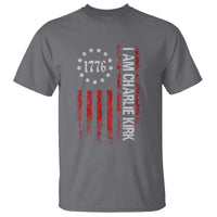 I Am Charlie Kirk T Shirt Freedom Vintage Old American Flag Patriotic 1776 - Wonder Print Shop