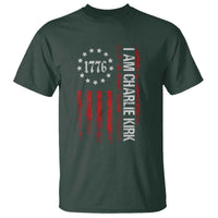 I Am Charlie Kirk T Shirt Freedom Vintage Old American Flag Patriotic 1776 - Wonder Print Shop