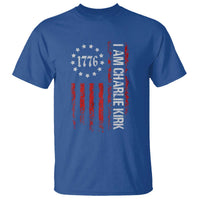 I Am Charlie Kirk T Shirt Freedom Vintage Old American Flag Patriotic 1776 - Wonder Print Shop