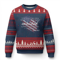 Charlie Kirk Memorial Ugly Christmas Sweater Erika Kirk Quote Patriotism Faith Gods Merciful Love - Wonder Print Shop