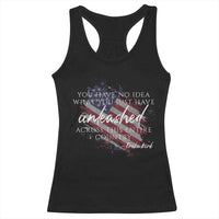 Charlie Kirk Memorial Racerback Tank Top Erika Kirk Quote Patriotism Faith Gods Merciful Love - Wonder Print Shop