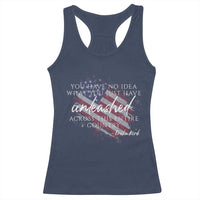 Charlie Kirk Memorial Racerback Tank Top Erika Kirk Quote Patriotism Faith Gods Merciful Love - Wonder Print Shop