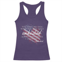 Charlie Kirk Memorial Racerback Tank Top Erika Kirk Quote Patriotism Faith Gods Merciful Love - Wonder Print Shop
