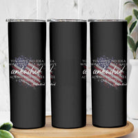 Charlie Kirk Memorial Skinny Tumbler Erika Kirk Quote Patriotism Faith Gods Merciful Love - Wonder Print Shop