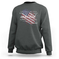 Charlie Kirk Memorial Sweatshirt Erika Kirk Quote Patriotism Faith Gods Merciful Love - Wonder Print Shop