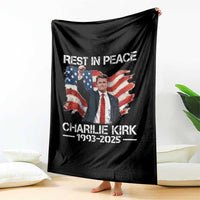 Rest in Peace Charlie Kirk Throw Blanket Memorial Tribute Charlie A True Patriot USA Flag - Wonder Print Shop