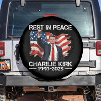 Rest in Peace Charlie Kirk Spare Tire Cover Memorial Tribute Charlie A True Patriot USA Flag - Wonder Print Shop