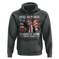Rest in Peace Charlie Kirk Hoodie Memorial Tribute Charlie A True Patriot USA Flag - Wonder Print Shop