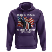 Rest in Peace Charlie Kirk Hoodie Memorial Tribute Charlie A True Patriot USA Flag - Wonder Print Shop