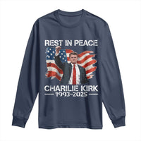 Rest in Peace Charlie Kirk Long Sleeve Shirt Memorial Tribute Charlie A True Patriot USA Flag - Wonder Print Shop
