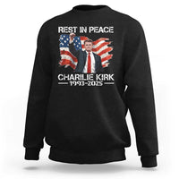 Rest in Peace Charlie Kirk Sweatshirt Memorial Tribute Charlie A True Patriot USA Flag - Wonder Print Shop