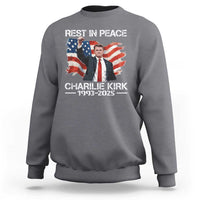 Rest in Peace Charlie Kirk Sweatshirt Memorial Tribute Charlie A True Patriot USA Flag - Wonder Print Shop