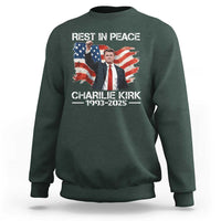 Rest in Peace Charlie Kirk Sweatshirt Memorial Tribute Charlie A True Patriot USA Flag - Wonder Print Shop