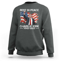 Rest in Peace Charlie Kirk Sweatshirt Memorial Tribute Charlie A True Patriot USA Flag - Wonder Print Shop