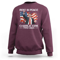 Rest in Peace Charlie Kirk Sweatshirt Memorial Tribute Charlie A True Patriot USA Flag - Wonder Print Shop