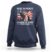 Rest in Peace Charlie Kirk Sweatshirt Memorial Tribute Charlie A True Patriot USA Flag - Wonder Print Shop