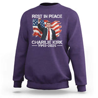Rest in Peace Charlie Kirk Sweatshirt Memorial Tribute Charlie A True Patriot USA Flag - Wonder Print Shop