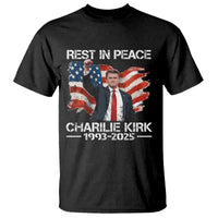 Rest in Peace Charlie Kirk T Shirt Memorial Tribute Charlie A True Patriot USA Flag - Wonder Print Shop