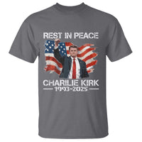 Rest in Peace Charlie Kirk T Shirt Memorial Tribute Charlie A True Patriot USA Flag - Wonder Print Shop