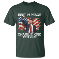 Rest in Peace Charlie Kirk T Shirt Memorial Tribute Charlie A True Patriot USA Flag - Wonder Print Shop