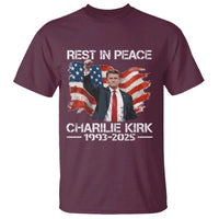Rest in Peace Charlie Kirk T Shirt Memorial Tribute Charlie A True Patriot USA Flag - Wonder Print Shop