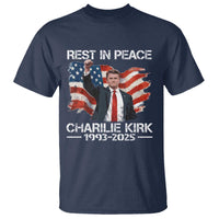 Rest in Peace Charlie Kirk T Shirt Memorial Tribute Charlie A True Patriot USA Flag - Wonder Print Shop