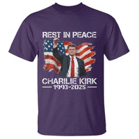 Rest in Peace Charlie Kirk T Shirt Memorial Tribute Charlie A True Patriot USA Flag - Wonder Print Shop