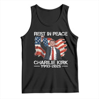 Rest in Peace Charlie Kirk Tank Top Memorial Tribute Charlie A True Patriot USA Flag - Wonder Print Shop
