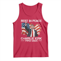 Rest in Peace Charlie Kirk Tank Top Memorial Tribute Charlie A True Patriot USA Flag - Wonder Print Shop