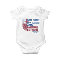 Charlie Kirk Baby Onesie Fear Not Mens Christian Memorial Tribute Charlie Cross US Flag - Wonder Print Shop