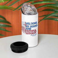 Charlie Kirk 4 in 1 Can Cooler Tumbler Fear Not Mens Christian Memorial Tribute Charlie Cross US Flag - Wonder Print Shop